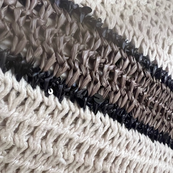 NWT 3K Brunello Cucinelli Italy Brown Cream Sequins Knitted Tote Handbag Bag - Picture 11 of 14